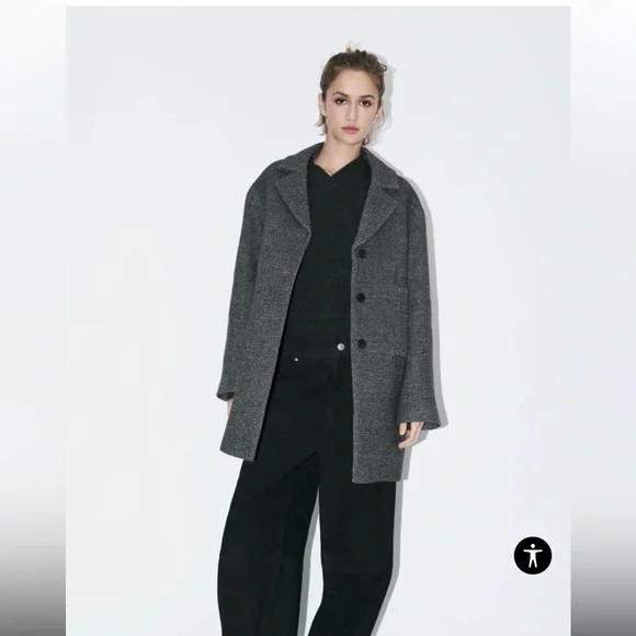 ZARA MANTECO WOOL BLEND SHORT COAT ZW COLLECTION